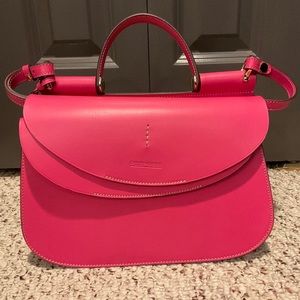 Dooney & Bourke Alto Lia Crossbody Satchel MB008 Fuchsia New Crafted In Italy